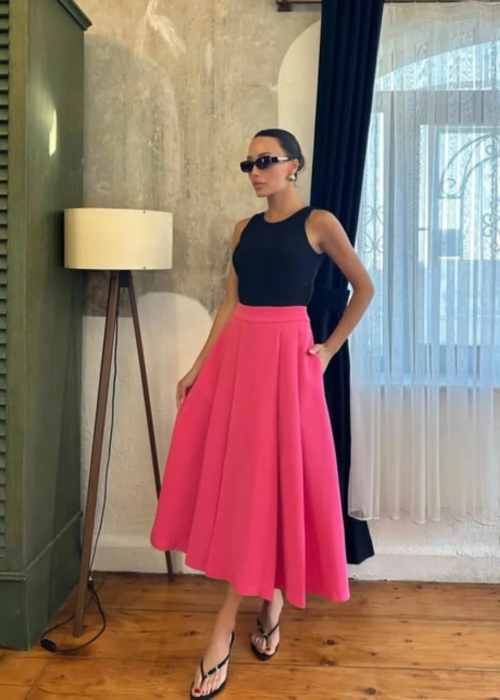 Tasarım Arora Etek-pembe