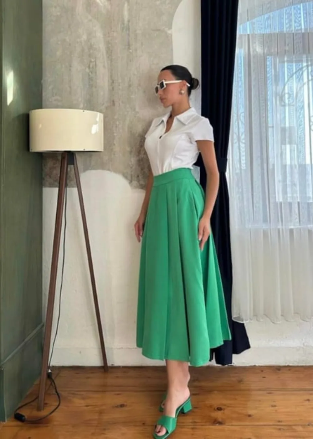 Tasarım Arora Etek-yesil